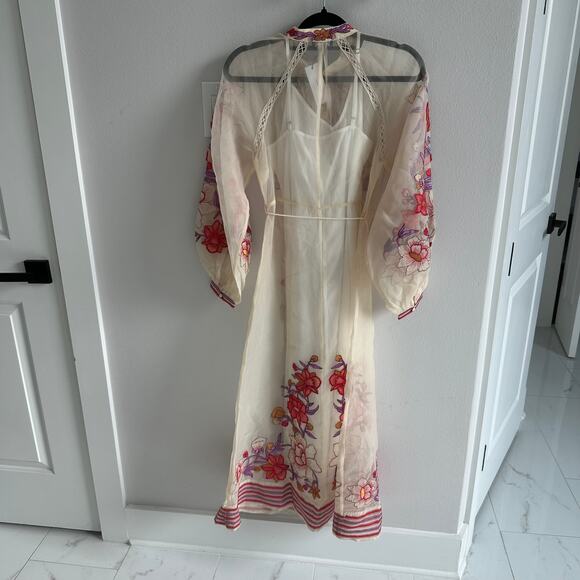 Karen Millen Petite Floral Embroidery Organdie Woven Midi Dress size 2 - Picture 9 of 9